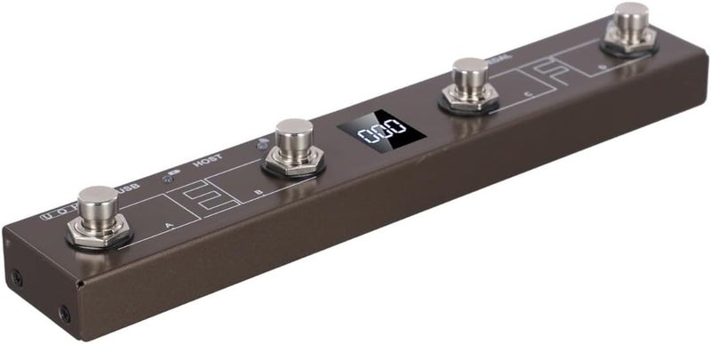 Cloudpower For Chocolate Plus For MIDI Footswitch Controller, Rechargeable 4 Buttons USB Compatible For Musicians Portable For MIDI Foot Controller Pedal APP Control(Brown) - Image 1